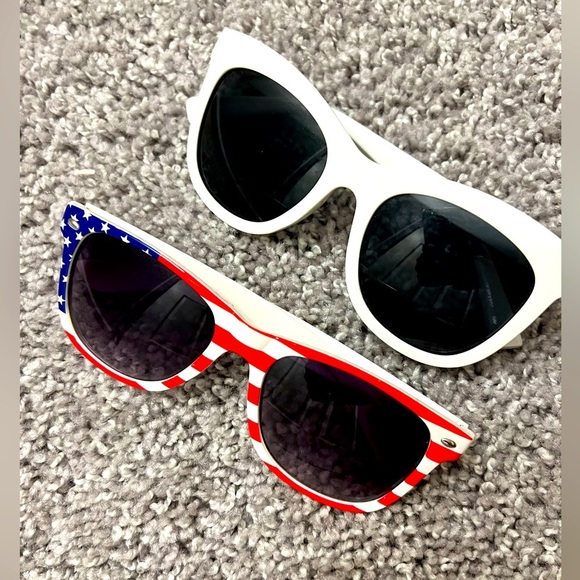 Stylish White and American Flag Sunglasses - Picture 1 of 5